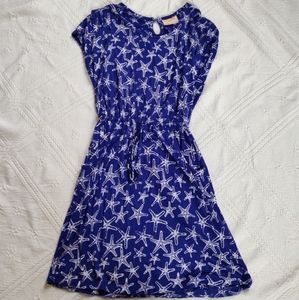 Blue and white starfish mini dress